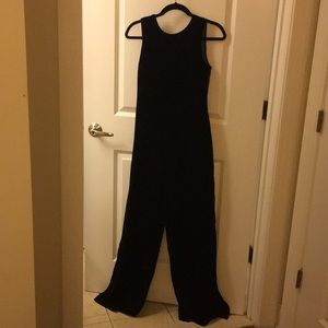 Black velvet jump suit